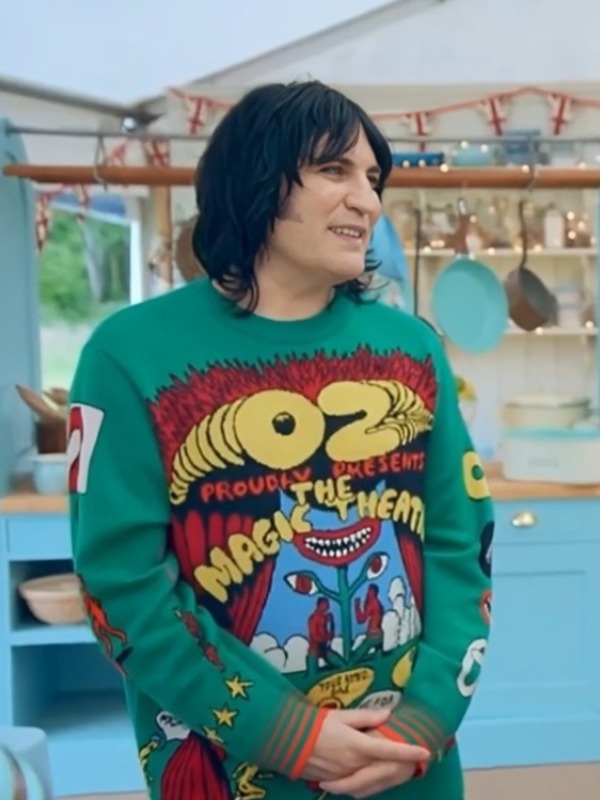 GBBO S15 Noel Fielding Green Printed Sweater