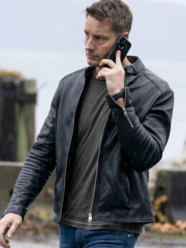 Justin Hartley Tracker S2 Black Leather Jacket