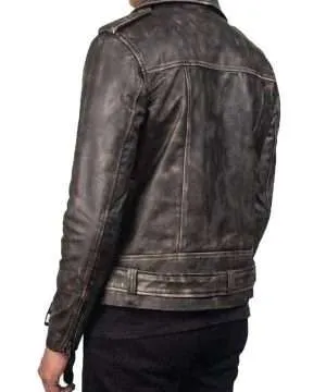 Men’s Distressed Brown Leather Jacket