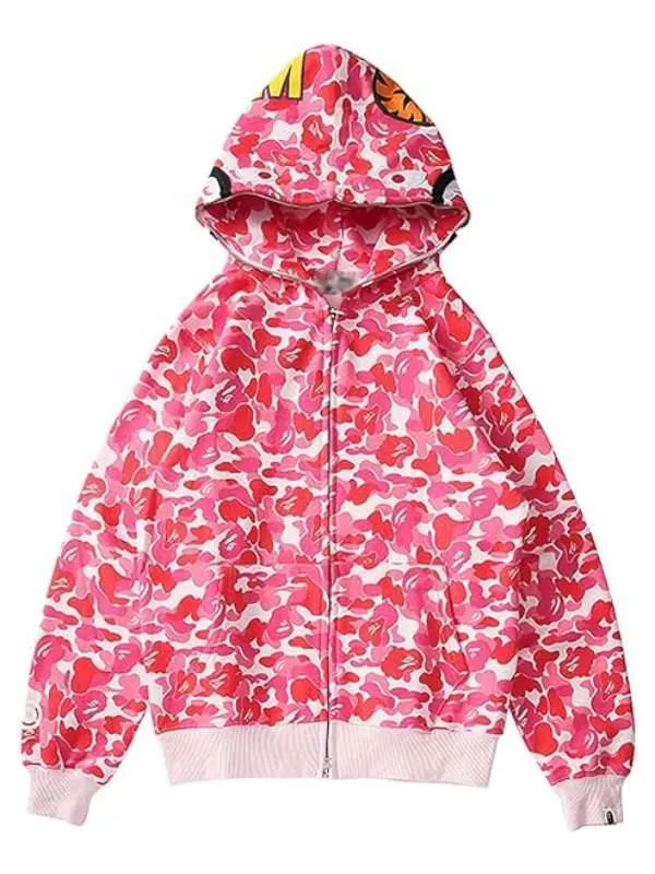 Bape ABC Shark Full Zip Hoodie Pink