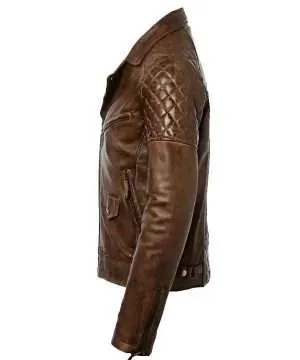 Brando Style Brown Distressed Motorcycle Leather Jacket