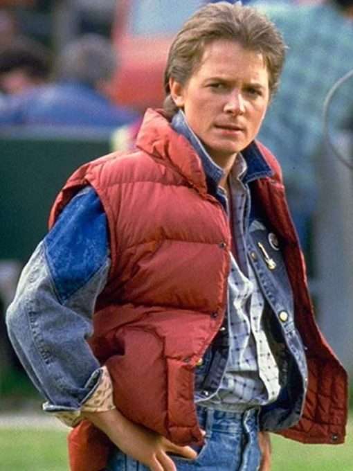 Red puffer jacket vest shop