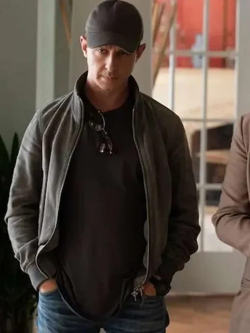 Succession S04 Kendall Roy Grey Suede Bomber Jacket