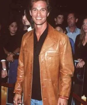 Matthew McConaughey Leather Coat Jacket 90s Style