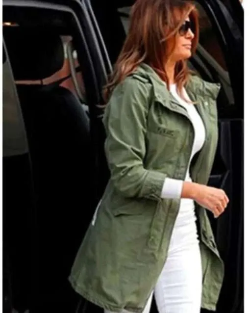 Melania Trump I Dont Really Care Do U Green Cotton Jacket