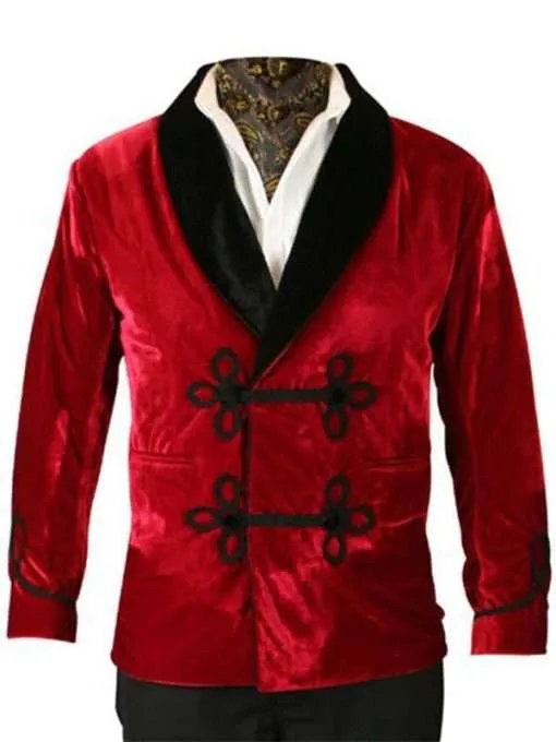 Men's Smoking Classy Red Jacket Velvet