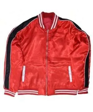 1950s Lenny Lone Wolf Red Satin Jacket