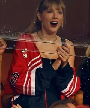 Kansas City Chiefs Game Taylor Swift Red and Black Windbreaker Jacket