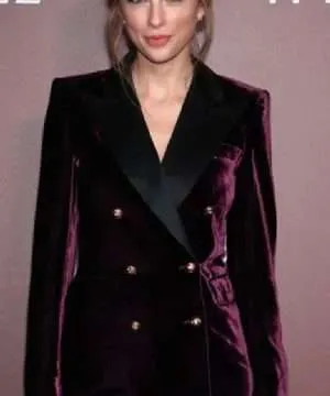 Singer Taylor Alison Swift Red Carpet Purple Velvet Suit For Womens