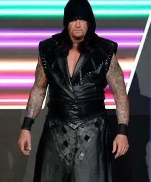 Undertaker Returns 25th Anniversary Of Raw Black Leather Vest Coat