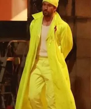 Ryan Gosling Movie The Fall Guy 2024 Colt Seavers Yellow Long Rain Coat