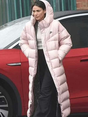 Fool Me Once 2024 Michelle Keegan Pink Puffer Coat