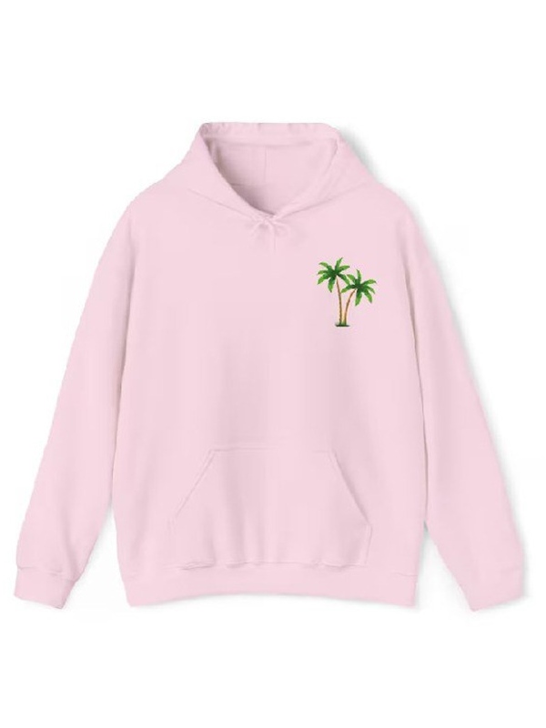 Palm Tree Hoodie Pink Victoria Jacket