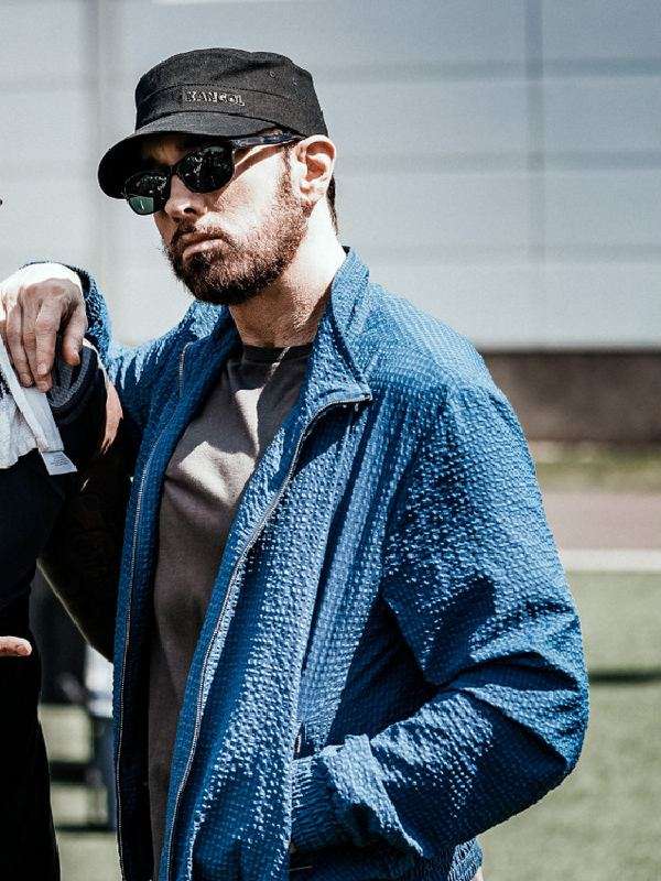 Detroit Lions Eminem Blue Zip Up Jacket