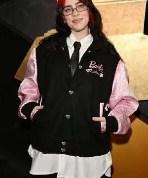 Billie Eilish the 2024 Grammy Awards Barbie Varsity Jacket