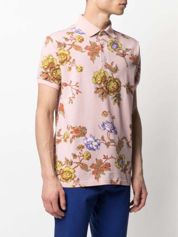 Tv Series The White Lotus S02 Francesco Zecca Etro Floral Print Polo Shirt The White Lotus S02 Francesco Zecca Polo Shirt