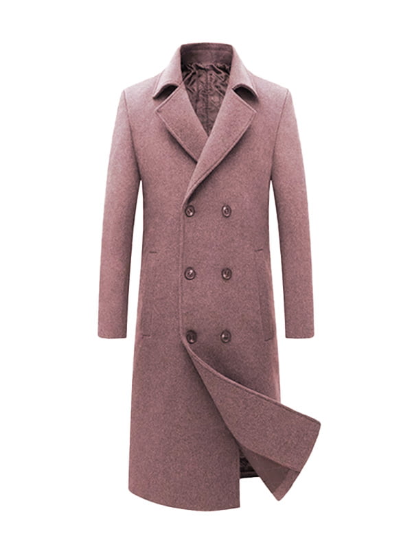 Mens Long Wool Pink Trench Coat Victoria Jacket