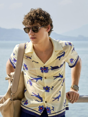 The White Lotus S03 Sam Nivola Crocodile & Floral Print Shirt