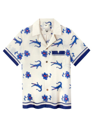 The White Lotus S03 Sam Nivola Crocodile & Floral Shirt
