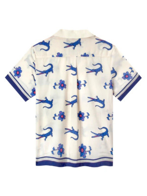 Sam Nivola The White Lotus S03 Lochlan Ratliff Crocodile & Floral Print Shirt