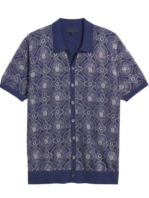 Patrick Schwarzenegger The White Lotus S03 Saxon Ratliff Medallion Print Shirt