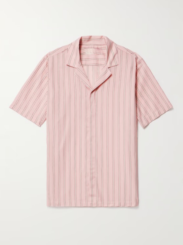 Sam Nivola Series The White Lotus S03 Lochlan Ratliff Pink Striped Shirt Sam Nivola Series The White Lotus S03 Lochlan Ratliff Striped Shirt