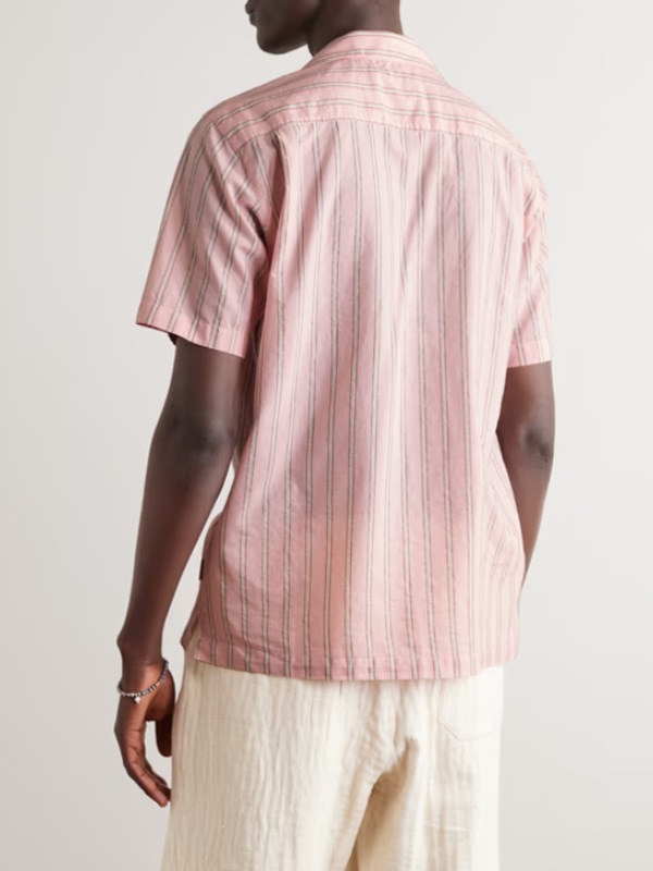 Sam Nivola Series The White Lotus S03 Lochlan Ratliff Striped Shirt Sam Nivola Series The White Lotus S03 Lochlan Ratliff Pink Striped Shirt