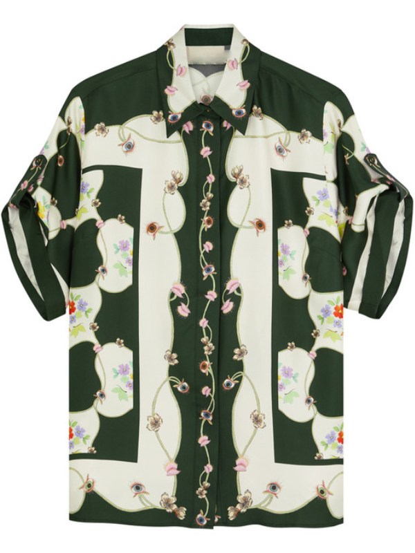 The White Lotus S03 Kate Printed Silk-Twill Shirt The White Lotus S03 Kate Printed Silk-Twill Shirt