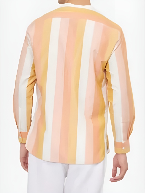 Christian Friedel The White Lotus Fabian Orange Striped Shirt Christian Friedel The White Lotus S03 Fabian Orange Striped Shirt