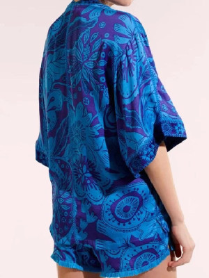 Michelle Monaghan The White Lotus Season 3 Jaclyn Lemon Blue Floral Shirt