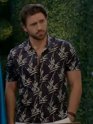 The Young and the Restless Chance Chancellor Leaf Print Shirt