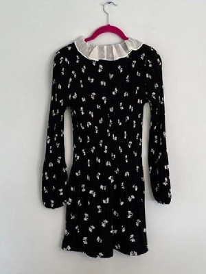 The Today Show 2026 Savannah Sellers Black Bow Print Ruffle Tie Neck Long Sleeve